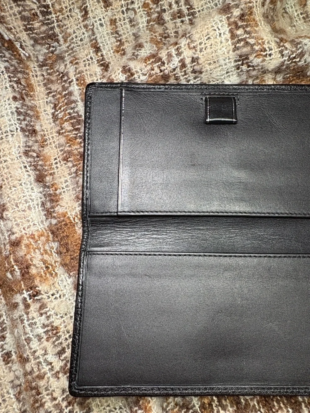 Coach Black and Gray Signature C Canvas Checkbook Wallet 6.75x3.75in